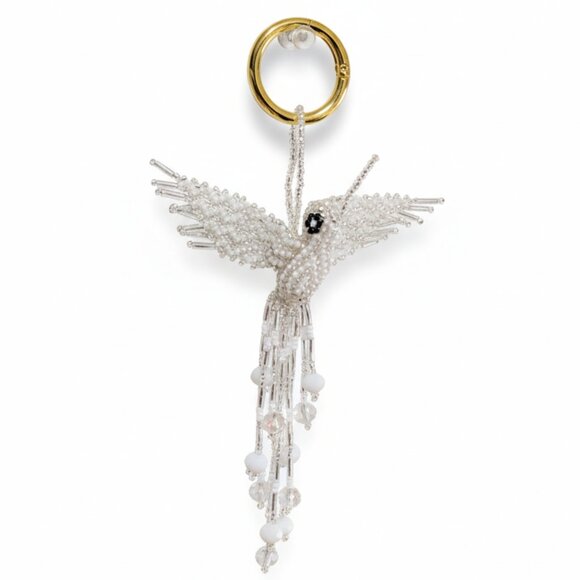 Hummingbird Beaded Bag Charm Key Ring – Handmade Keychain Pendant NW - Picture 1 of 6